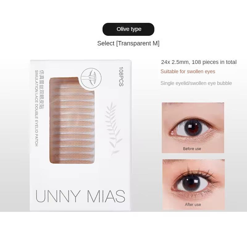 UNNY Double Eyelid Patch With No Trace - invisible lace, waterproof, naturally swollen eye follicles false eyelashes