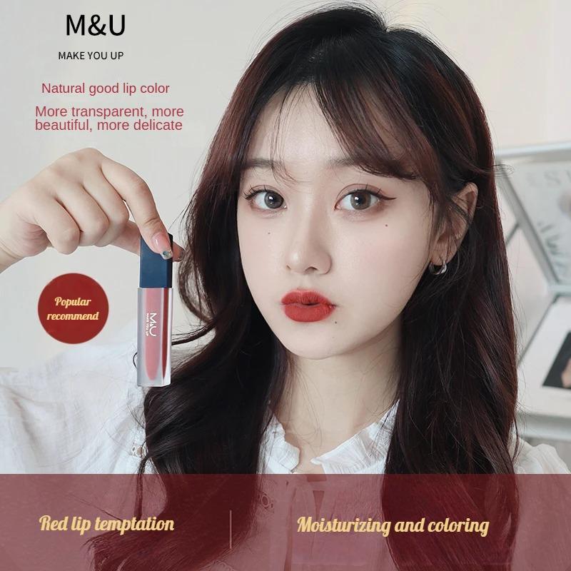 M&U Non-Stick Cup Lipstick - Hydrating & Long-Lasting, Innovative Non-Stick Design, Fade-Resistant, Authentic Whitening Effect