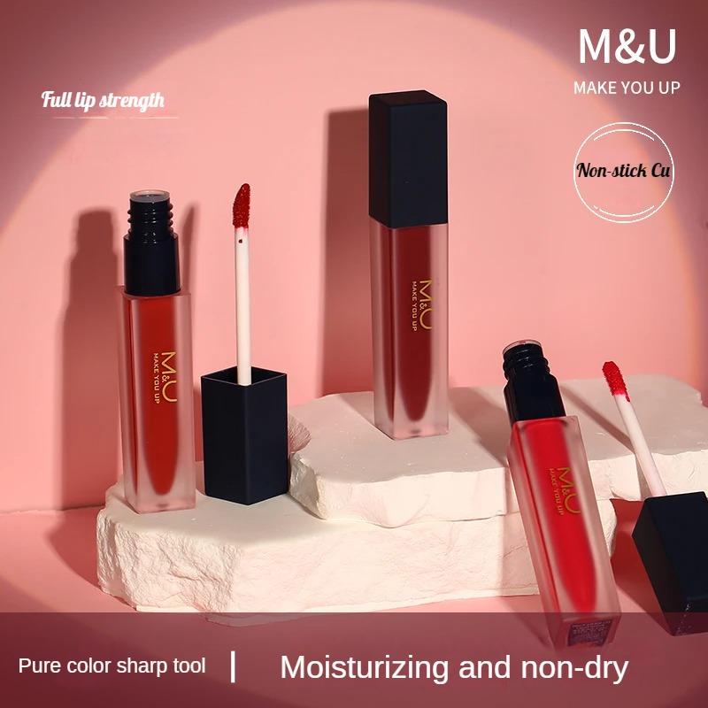 M&U Non-Stick Cup Lipstick - Hydrating & Long-Lasting, Innovative Non-Stick Design, Fade-Resistant, Authentic Whitening Effect