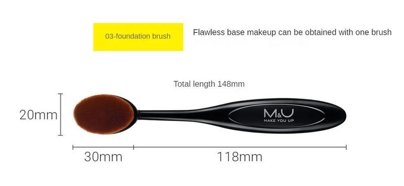 M&U Authentic Foundation Makeup Brush - Professional Grade, Powder-Saving