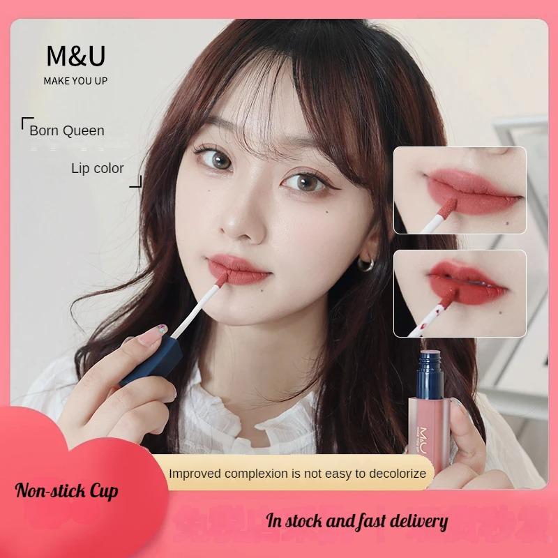 M&U Non-Stick Cup Lipstick - Hydrating & Long-Lasting, Innovative Non-Stick Design, Fade-Resistant, Authentic Whitening Effect